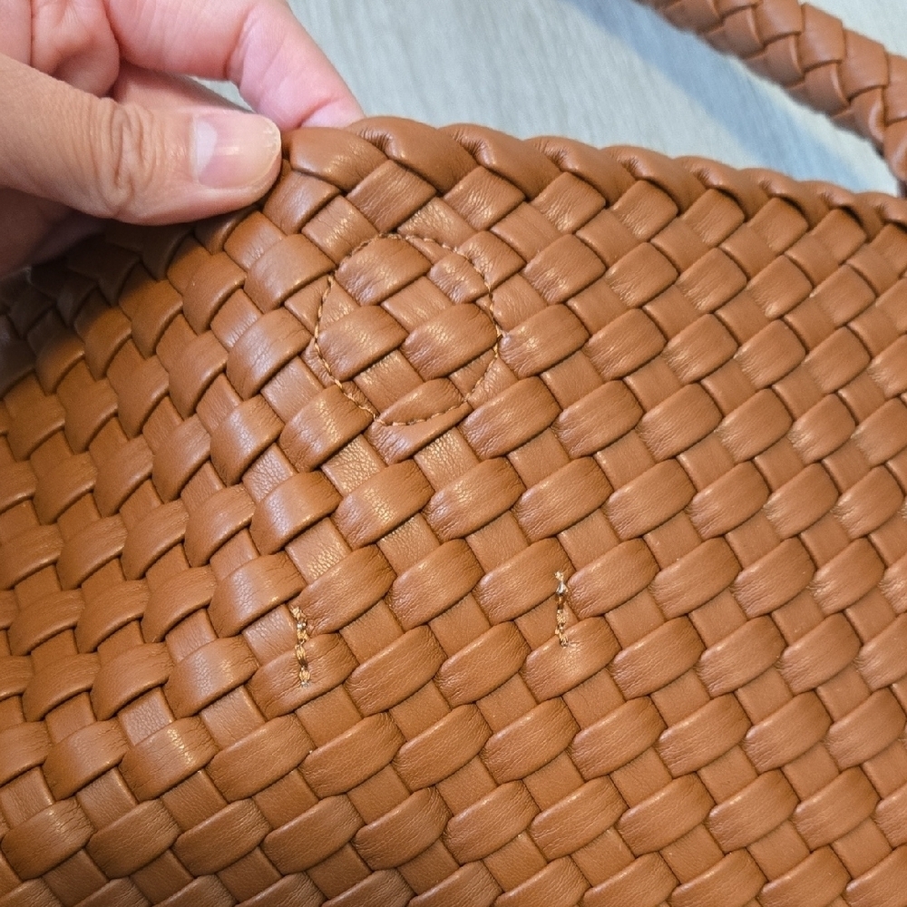 Elegant Brown Woven Tote Bag - Picture 3 of 9